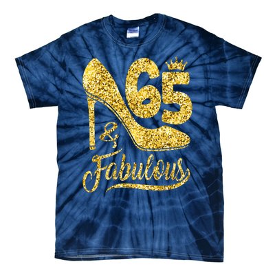 65 Years Old Gifts 65 & Fabulous 65th Birthday high heels Tie-Dye T-Shirt