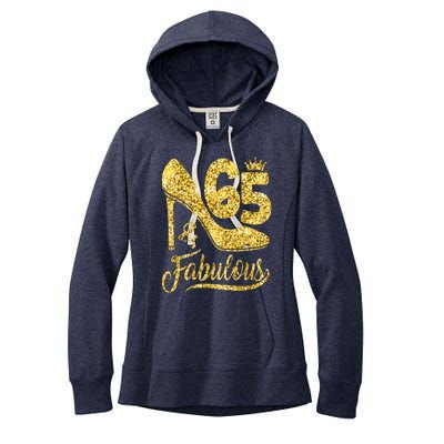 65 Years Old Gifts 65 & Fabulous 65th Birthday high heels Women's Fleece Hoodie