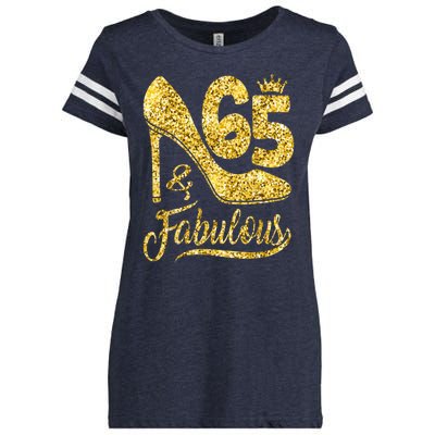 65 Years Old Gifts 65 & Fabulous 65th Birthday high heels Enza Ladies Jersey Football T-Shirt