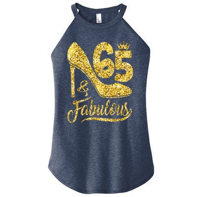 65 Years Old Gifts 65 & Fabulous 65th Birthday high heels Women’s Perfect Tri Rocker Tank