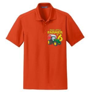 6 Year Old Green Farm Tractor Birthday Party Farmer 6th Gift Dry Zone Grid Polo