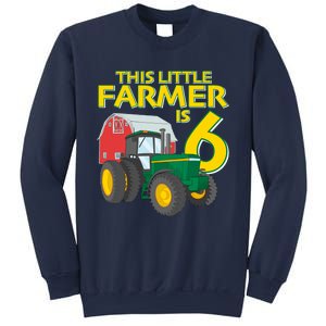 6 Year Old Green Farm Tractor Birthday Party Farmer 6th Gift Sweatshirt