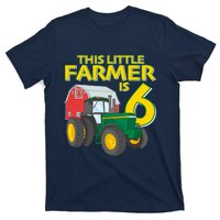 6 Year Old Green Farm Tractor Birthday Party Farmer 6th Gift T-Shirt