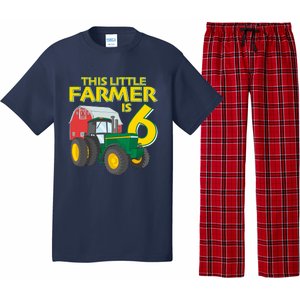 6 Year Old Green Farm Tractor Birthday Party Farmer 6th Gift Pajama Set