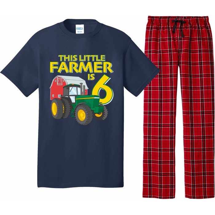 6 Year Old Green Farm Tractor Birthday Party Farmer 6th Gift Pajama Set