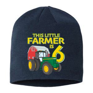 6 Year Old Green Farm Tractor Birthday Party Farmer 6th Gift Sustainable Beanie