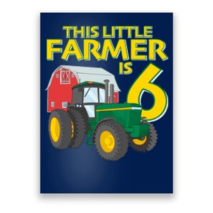 6 Year Old Green Farm Tractor Birthday Party Farmer 6th Gift Poster