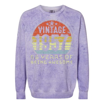 66 Year Old Birthday Vintage 1957 66th Birthday Colorblast Crewneck Sweatshirt