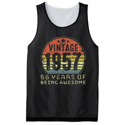 66 Year Old Birthday Vintage 1957 66th Birthday Mesh Reversible Basketball Jersey Tank