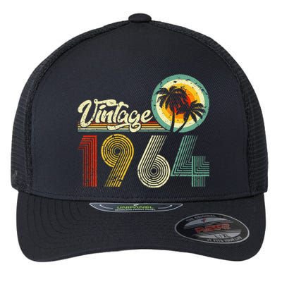 60 Years Old Gifts Vintage Born In 1964 Retro 60th Birthday Flexfit Unipanel Trucker Cap