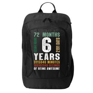 6 Year Of Being Awesome Funny Gift 6th Birthday Gifts Boys Girls Teens City Backpack