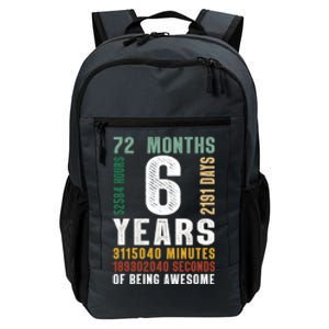 6 Year Of Being Awesome Funny Gift 6th Birthday Gifts Boys Girls Teens Daily Commute Backpack