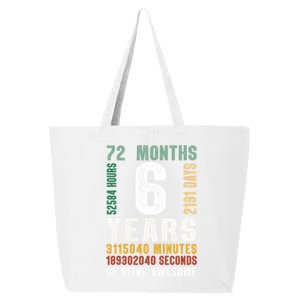 6 Year Of Being Awesome Funny Gift 6th Birthday Gifts Boys Girls Teens 25L Jumbo Tote