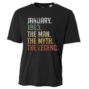 60 Year Old Gift January 1963 Man Myth Legend 60th Birthday Cooling Performance Crew T-Shirt