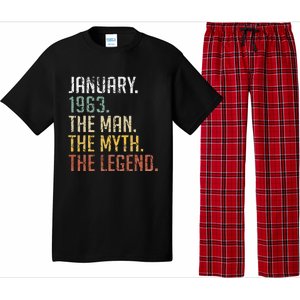 60 Year Old Gift January 1963 Man Myth Legend 60th Birthday Pajama Set