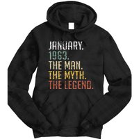 60 Year Old Gift January 1963 Man Myth Legend 60th Birthday Tie Dye Hoodie