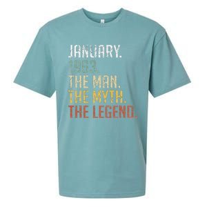 60 Year Old Gift January 1963 Man Myth Legend 60th Birthday Sueded Cloud Jersey T-Shirt