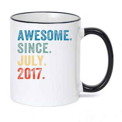 6 Year Old Gifts Awesome Since July 2017 6th Birthday 11oz Black Color Changing Mug