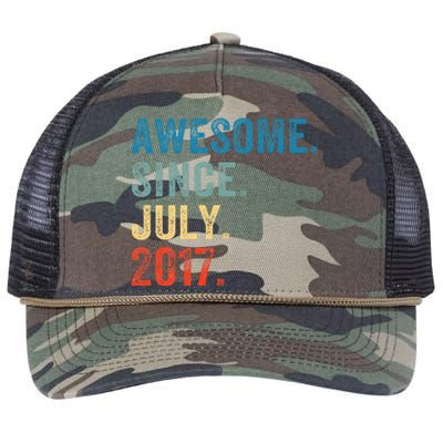 6 Year Old Gifts Awesome Since July 2017 6th Birthday Retro Rope Trucker Hat Cap