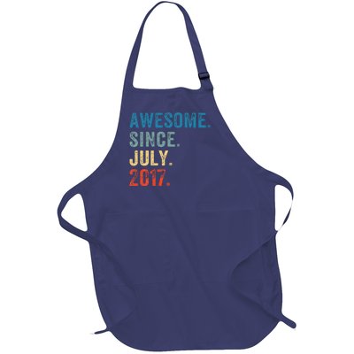 6 Year Old Gifts Awesome Since July 2017 6th Birthday Full-Length Apron With Pockets