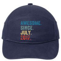 6 Year Old Gifts Awesome Since July 2017 6th Birthday 7-Panel Snapback Hat