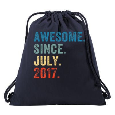 6 Year Old Gifts Awesome Since July 2017 6th Birthday Drawstring Bag