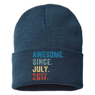 6 Year Old Gifts Awesome Since July 2017 6th Birthday Sustainable Knit Beanie