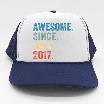 6 Year Old Gifts Awesome Since July 2017 6th Birthday Trucker Hat