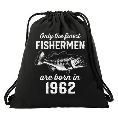 61 Year Old Fishing Fisherman 1962 61st Birthday Drawstring Bag