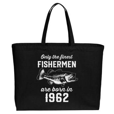 61 Year Old Fishing Fisherman 1962 61st Birthday Cotton Canvas Jumbo Tote