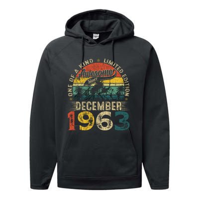 60 Years Old Made In December 1963 60th Birthday Gifts Wo Performance Fleece Hoodie