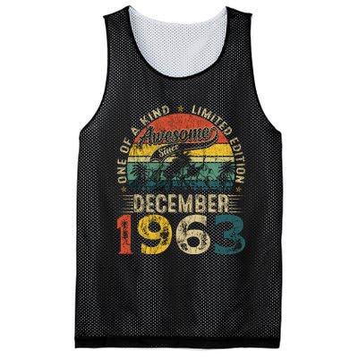 60 Years Old Made In December 1963 60th Birthday Gifts Wo Mesh Reversible Basketball Jersey Tank