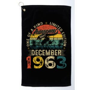 60 Years Old Made In December 1963 60th Birthday Gifts Wo Platinum Collection Golf Towel