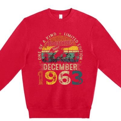 60 Years Old Made In December 1963 60th Birthday Gifts Wo Premium Crewneck Sweatshirt