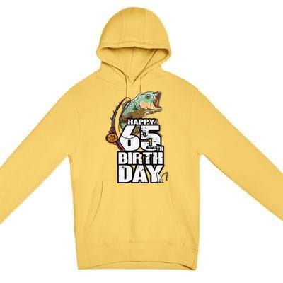 65 Years Old Fishing Fisherman Angler 65th Birthday Premium Pullover Hoodie