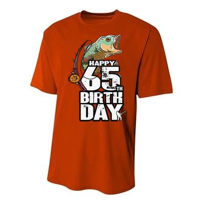 65 Years Old Fishing Fisherman Angler 65th Birthday Performance Sprint T-Shirt