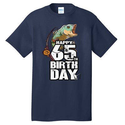 65 Years Old Fishing Fisherman Angler 65th Birthday Tall T-Shirt