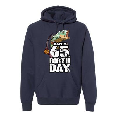 65 Years Old Fishing Fisherman Angler 65th Birthday Premium Hoodie