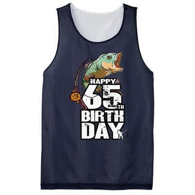 65 Years Old Fishing Fisherman Angler 65th Birthday Mesh Reversible Basketball Jersey Tank