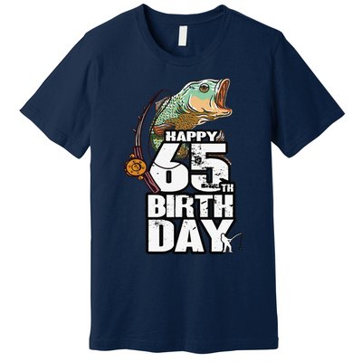 65 Years Old Fishing Fisherman Angler 65th Birthday Premium T-Shirt