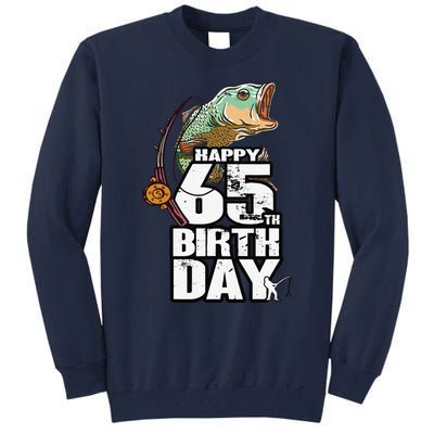 65 Years Old Fishing Fisherman Angler 65th Birthday Tall Sweatshirt