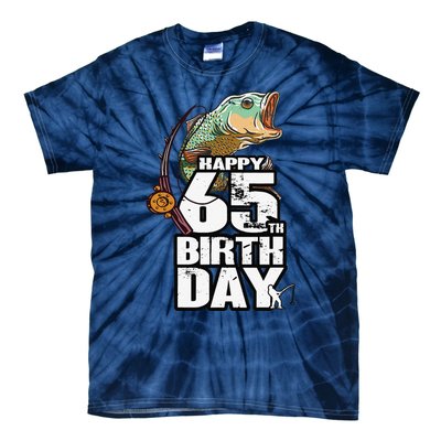 65 Years Old Fishing Fisherman Angler 65th Birthday Tie-Dye T-Shirt