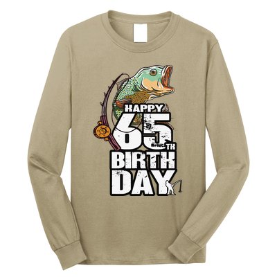 65 Years Old Fishing Fisherman Angler 65th Birthday Long Sleeve Shirt