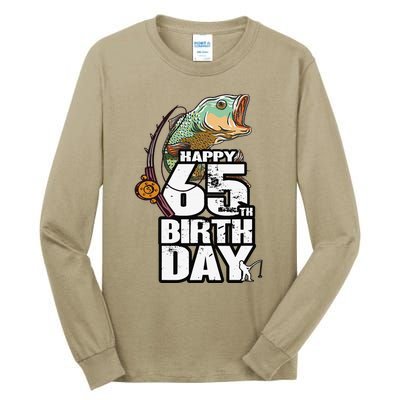 65 Years Old Fishing Fisherman Angler 65th Birthday Tall Long Sleeve T-Shirt