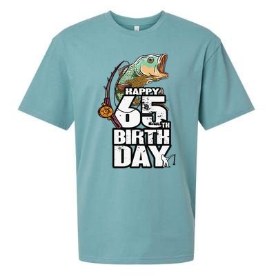 65 Years Old Fishing Fisherman Angler 65th Birthday Sueded Cloud Jersey T-Shirt