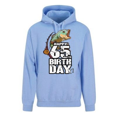 65 Years Old Fishing Fisherman Angler 65th Birthday Unisex Surf Hoodie