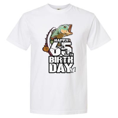 65 Years Old Fishing Fisherman Angler 65th Birthday Garment-Dyed Heavyweight T-Shirt