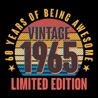 60 Years Of Being Awesome 1965 Limited Edition Vintage Retro Baby Bodysuit