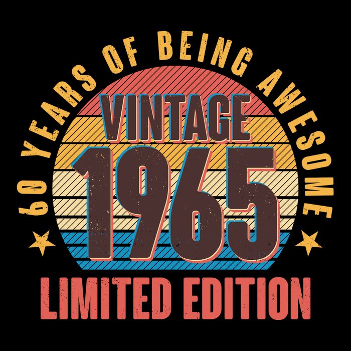 60 Years Of Being Awesome 1965 Limited Edition Vintage Retro Baby Bodysuit