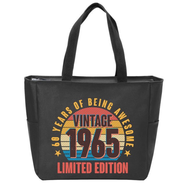 60 Years Of Being Awesome 1965 Limited Edition Vintage Retro Zip Tote Bag